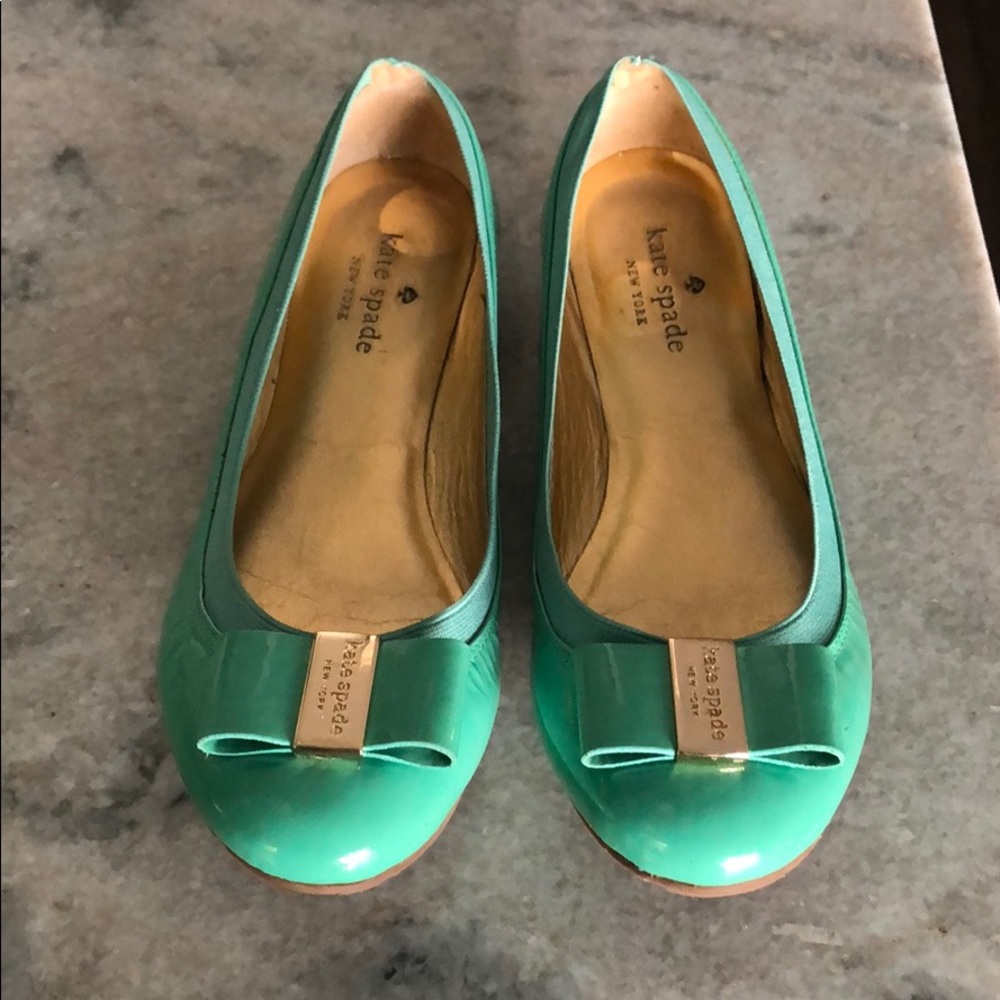 Kate Spade Tock Patent Leather Bow Flats